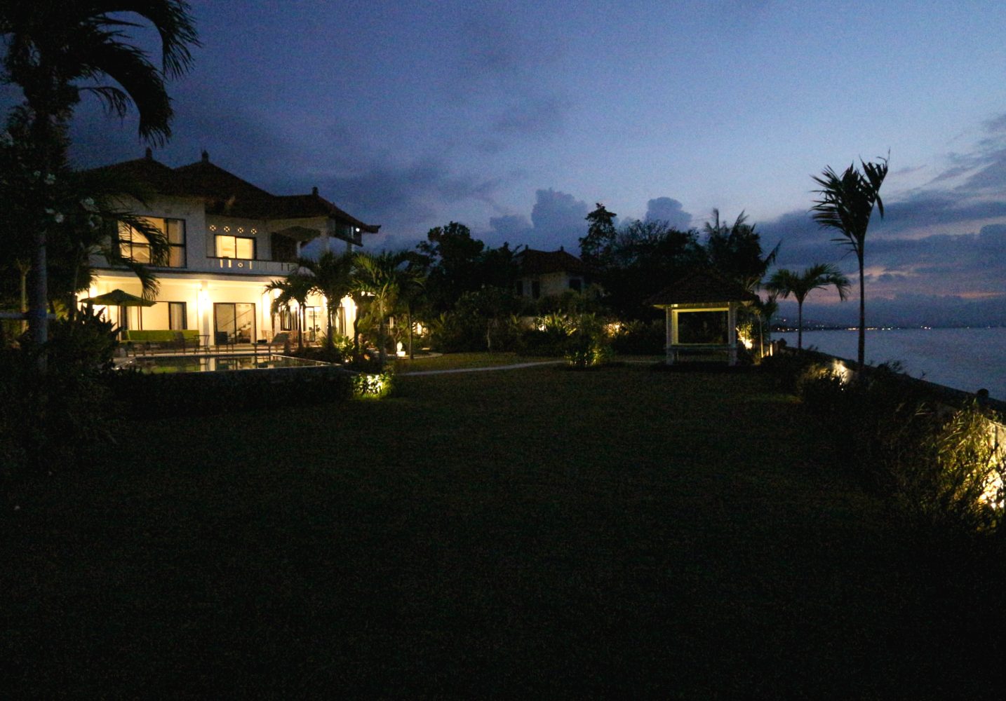 villa at night time